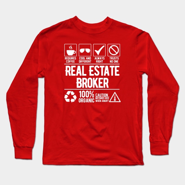 Real Estate Broker Job (white) Long Sleeve T-Shirt by Graficof